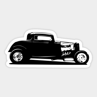 Classic American Thirties Hot Rod Car Silhouette Sticker